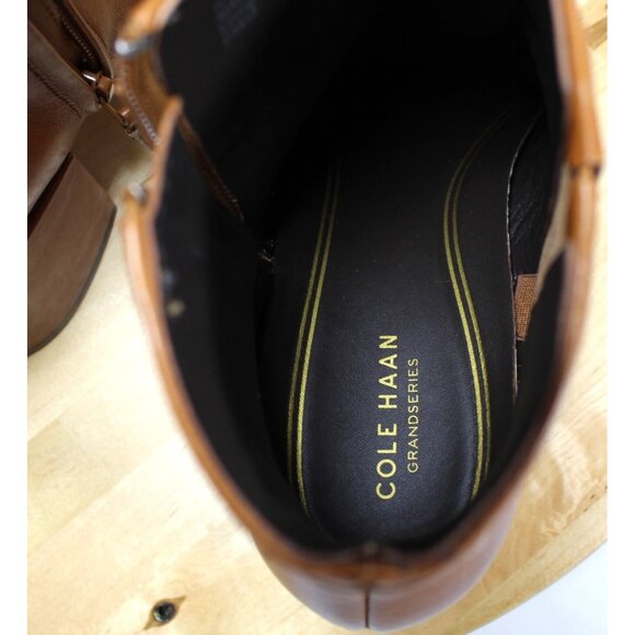 Cole Haan Grand Ankle Boots Womens 8 Brown Leather Zip Booties Comfort Shoe - Picture 10 of 10
